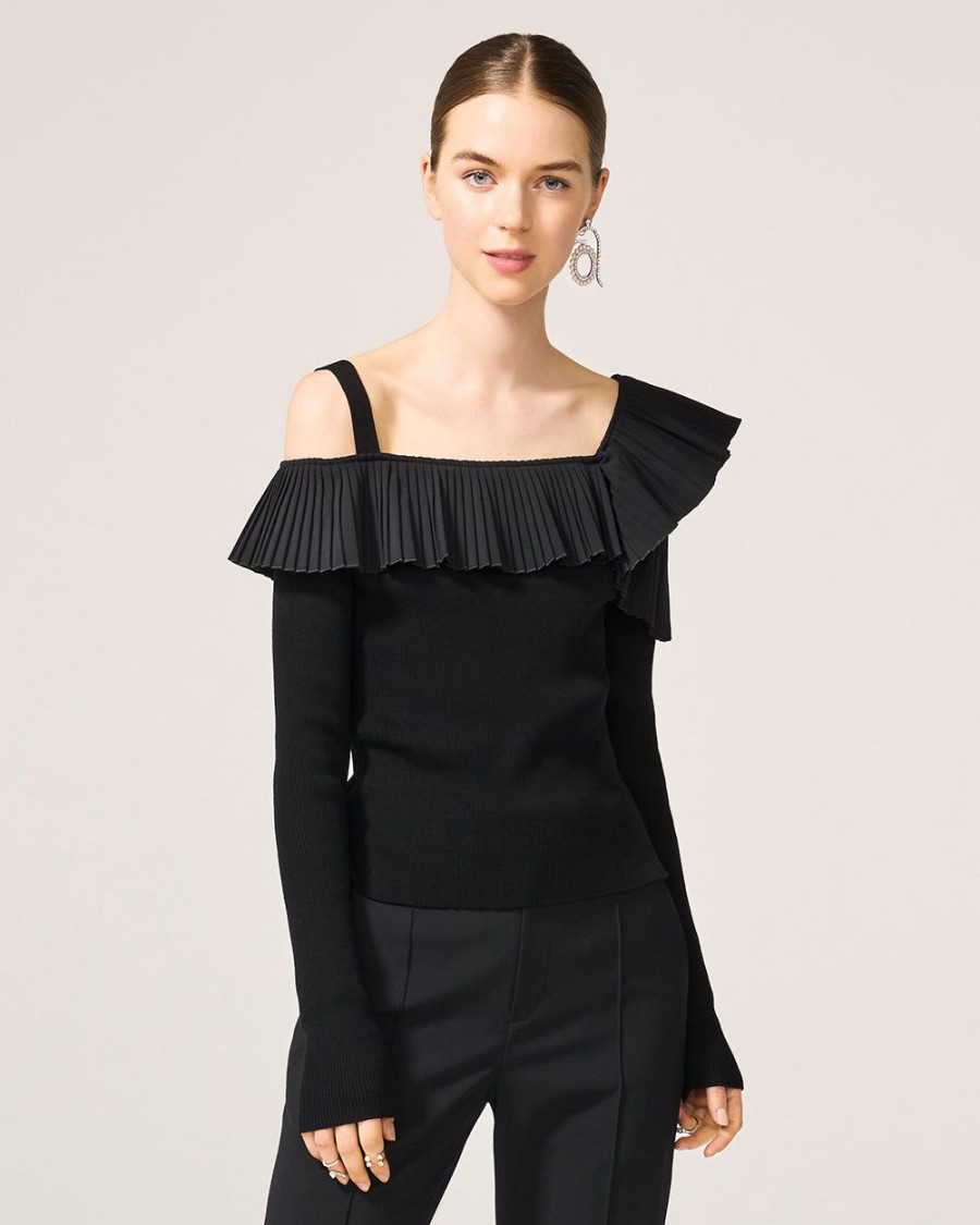 Women ADEAM Knitwear | Alanis Knit Top Black * Popsaleclothes